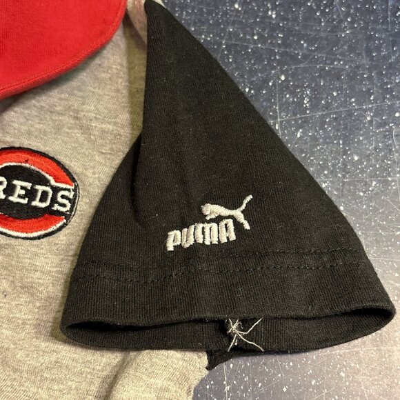 Cincinnati Reds Shirt 24 Months Girls Ruffle Embroidered Collar Gray Black Sleev - Picture 3 of 10